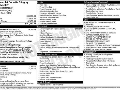 Used 2026 Chevrolet Corvette Stingray Premium Conv w/ Z51 Performance Package RWD image 1