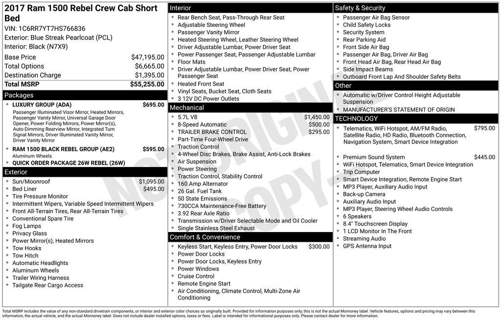 Used 2017 RAM 1500 Rebel w/ Luxury Group AWD/4WD image 30