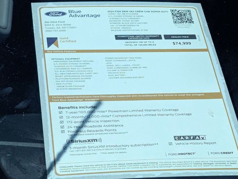 Certified 2024 Ford F250 Lariat w/ Sport Appearance Package AWD/4WD image 14