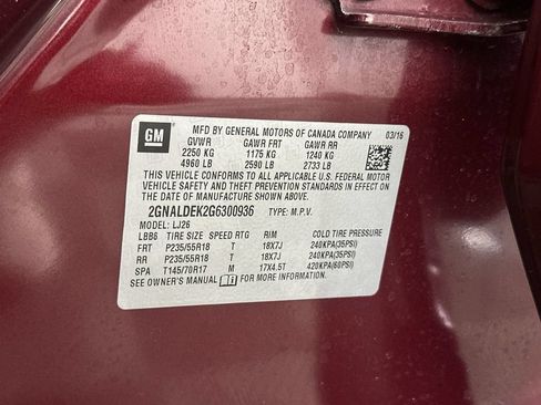Used 2016 Chevrolet Equinox LTZ w/ LPO, Protection Package FWD image 34