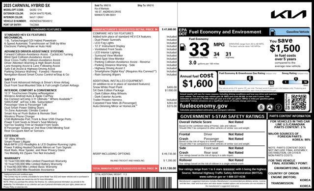 Used 2025 Kia Carnival SX w/ SX Dark Edition Package FWD image 4