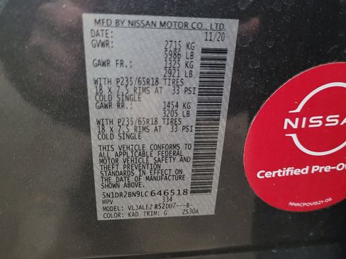 Used 2020 Nissan Pathfinder SV image 33