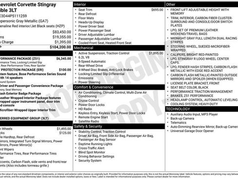Used 2023 Chevrolet Corvette Stingray Premium Conv w/ Z51 Performance Package RWD image 34