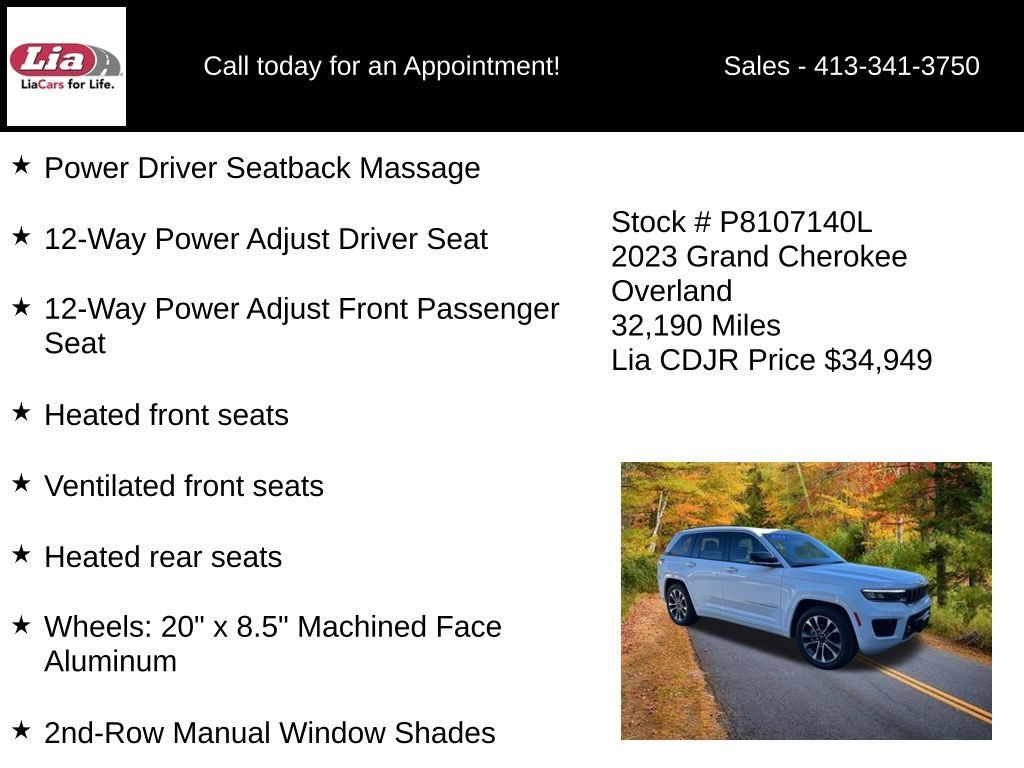 Certified 2023 Jeep Grand Cherokee Overland w/ Luxury Tech Group IV AWD/4WD image 26