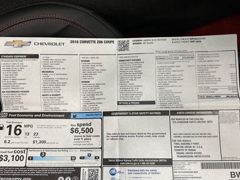 Used 2016 Chevrolet Corvette Z06 w/ 3LZ Preferred Equipment Group image 34