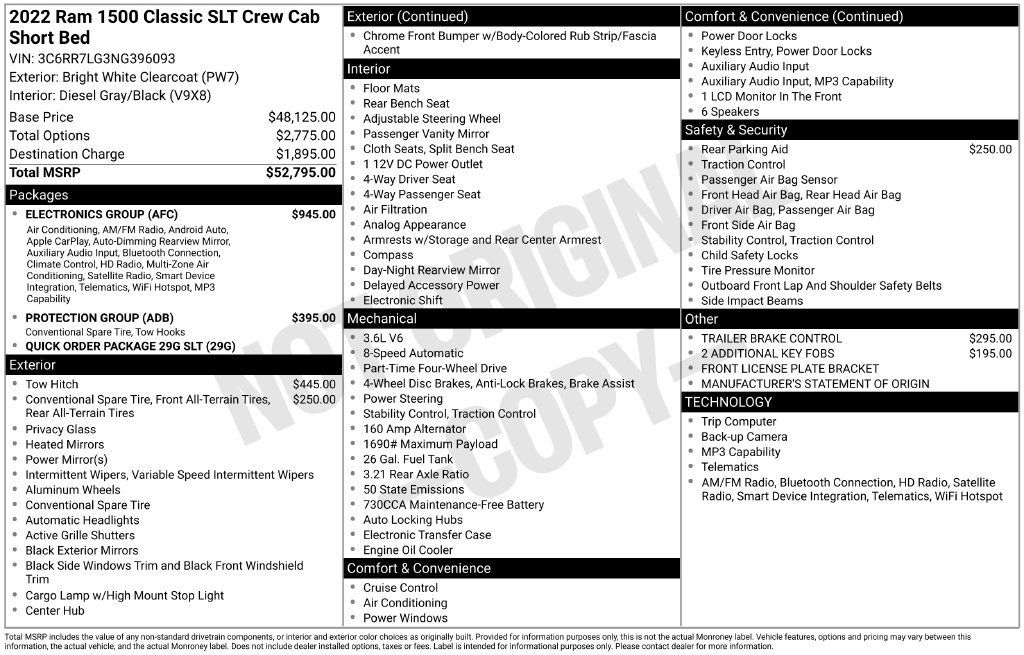 Used 2022 RAM 1500 Classic SLT w/ Electronics Group AWD/4WD image 16