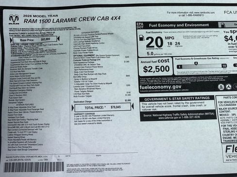 New 2026 RAM 1500 Laramie w/ Sport Appearance Package image 33