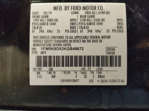 Used 2019 Ford Explorer XLT w/ Equipment Group 201A AWD/4WD image 33