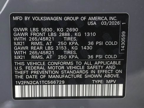 New 2026 Volkswagen Atlas SEL Premium R-Line AWD/4WD image 51