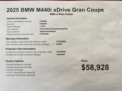 Certified 2025 BMW 440i xDrive M440i xDrive image 20