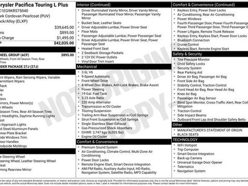 Used 2019 Chrysler Pacifica Touring-L Plus w/ Tire & Wheel Group image 46