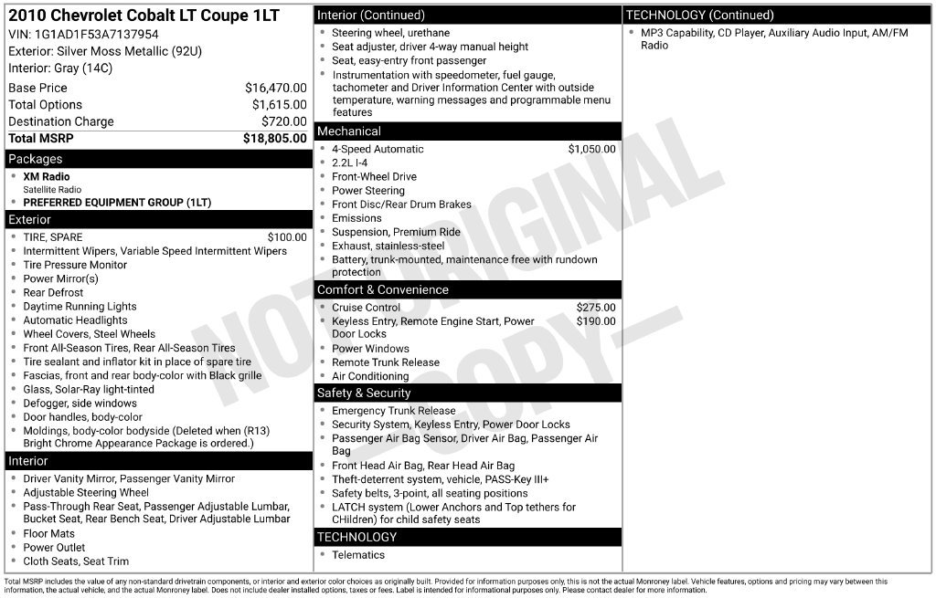 Used 2010 Chevrolet Cobalt LT FWD image 7