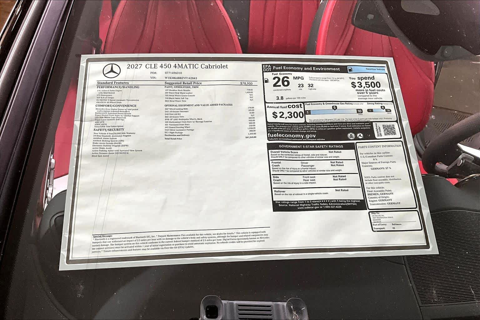 New 2027 Mercedes-Benz CLE 450 4MATIC Cabriolet image 19