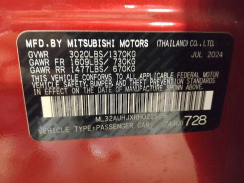 Used 2024 Mitsubishi Mirage ES FWD image 33