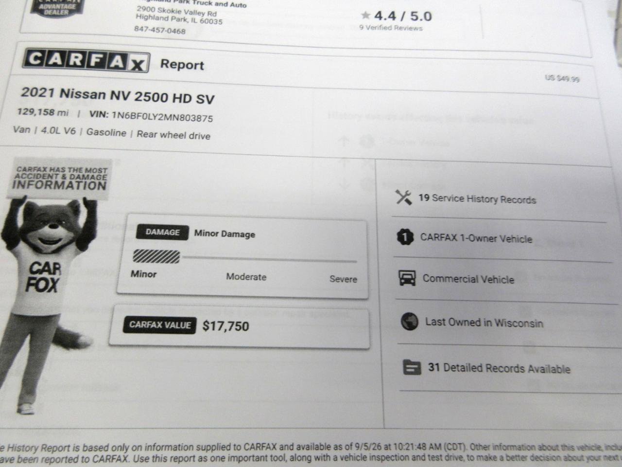 Used 2021 Nissan NV 2500 SV RWD image 36
