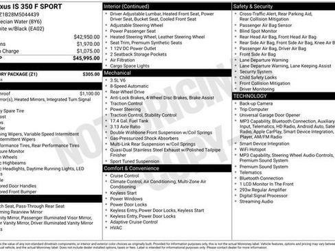 Used 2021 Lexus IS 350 F Sport w/ Accessory Package RWD image 5