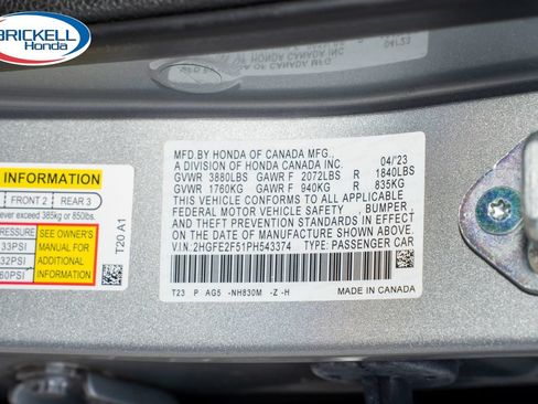 Certified 2023 Honda Civic Sport image 39