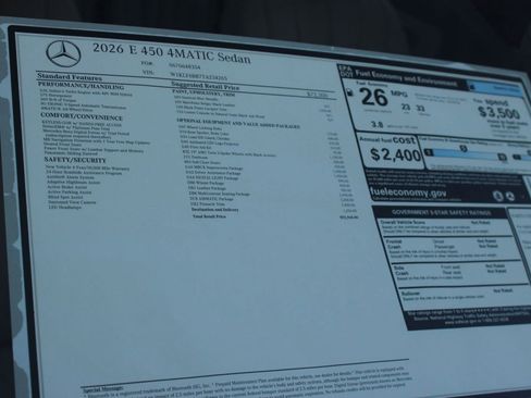 New 2026 Mercedes-Benz E 450 4MATIC Sedan image 37