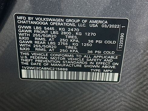 Used 2022 Volkswagen Atlas Cross Sport SE w/ Black Wheel Package FWD image 12
