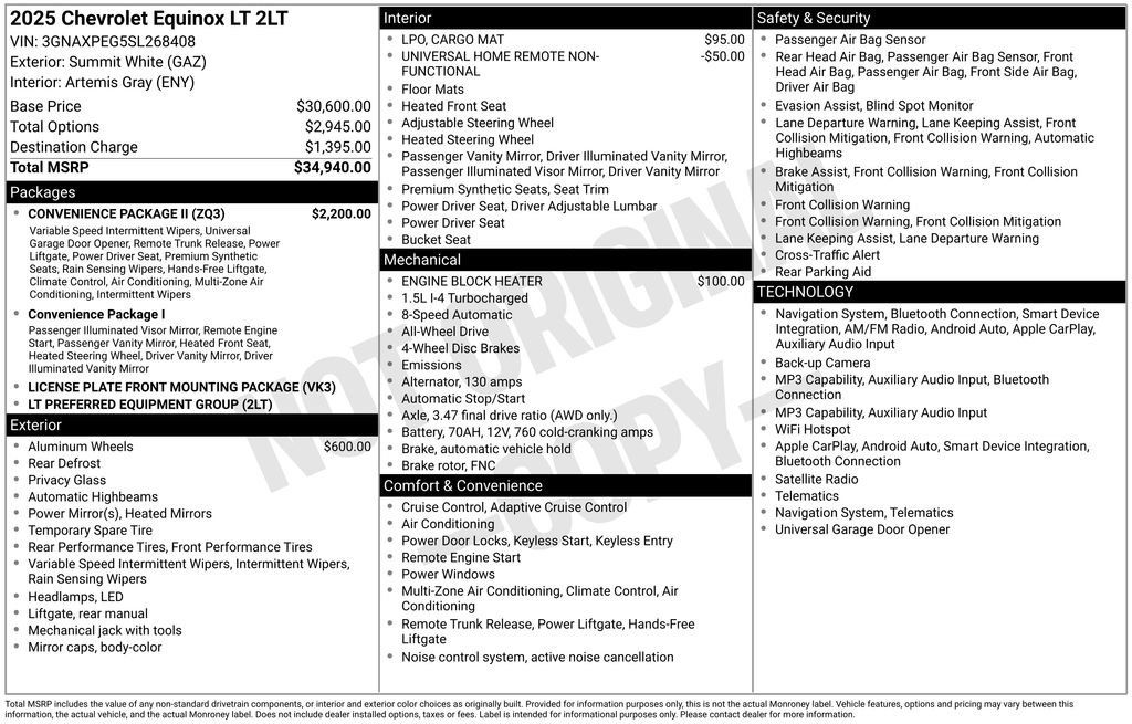 Used 2025 Chevrolet Equinox LT w/ Convenience Package II AWD/4WD image 1