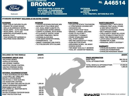 Used 2024 Ford Bronco Wildtrak AWD/4WD image 2