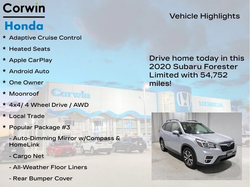 Used 2020 Subaru Forester Limited w/ Popular Package #3 AWD/4WD image 6