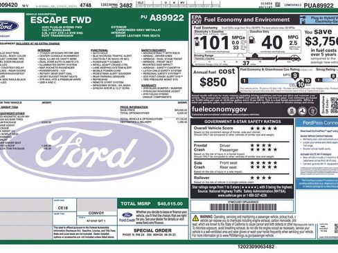 Used 2023 Ford Escape SE w/ PHEV Premium Package FWD image 6