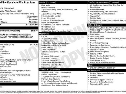 Certified 2025 Cadillac Escalade ESV Premium Luxury w/ LPO, Floor Liner Package AWD/4WD image 34