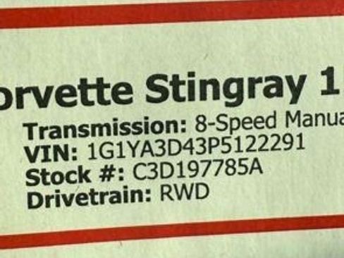 Used 2023 Chevrolet Corvette Stingray Convertible w/ Z51 Performance Package RWD image 3