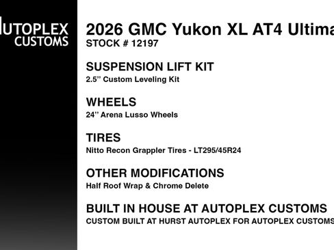 Used 2026 GMC Yukon XL AT4 Ultimate w/ LPO, Floor Liner Package AWD/4WD image 2