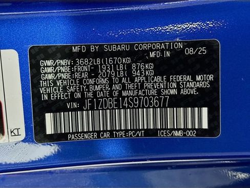 Certified 2025 Subaru BRZ Limited RWD image 33