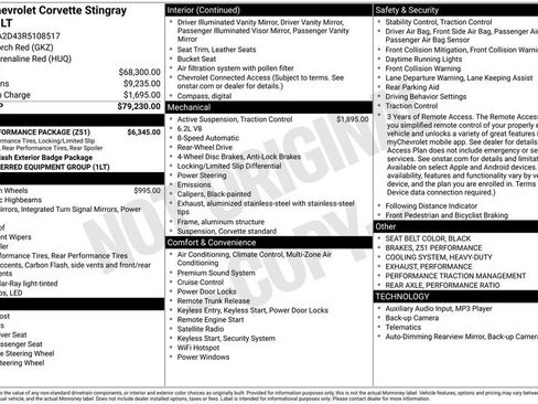 Used 2024 Chevrolet Corvette Stingray Coupe w/ Z51 Performance Package image 7