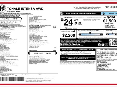 Used 2025 Alfa Romeo Tonale AWD/4WD image 3