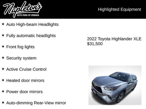 Used 2022 Toyota Highlander XLE AWD/4WD image 3