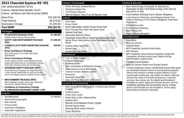 Used 2024 Chevrolet Equinox RS w/ RS Leather Package AWD/4WD image 39