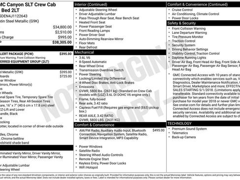 Used 2018 GMC Canyon SLT w/ Driver Alert Package RWD image 13
