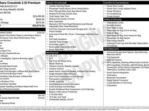 Used 2017 Subaru Crosstrek 2.0i Premium image 13
