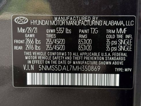 Used 2021 Hyundai Santa Fe Calligraphy w/ Cargo Package AWD/4WD image 21