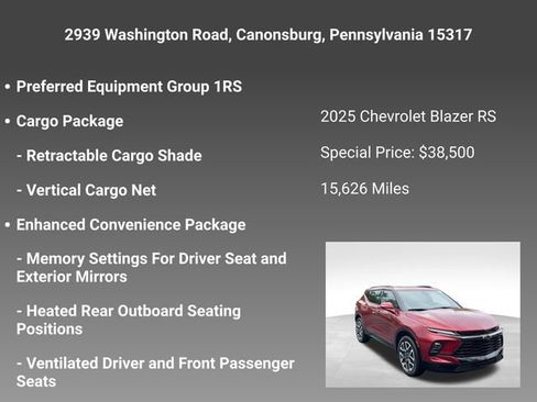 Certified 2025 Chevrolet Blazer RS w/ Enhanced Convenience Package AWD/4WD image 6