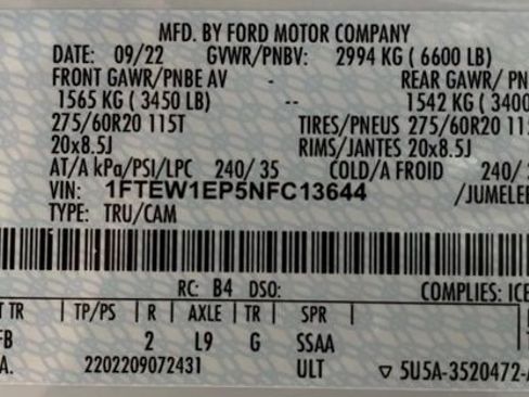 Used 2022 Ford F150 XLT w/ Equipment Group 302A High AWD/4WD image 51