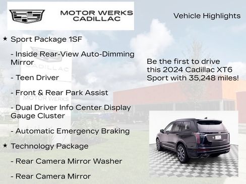 Used 2024 Cadillac XT6 Sport w/ Technology Package AWD/4WD image 7