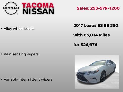Used 2017 Lexus ES 350 w/ Navigation System Package FWD image 10
