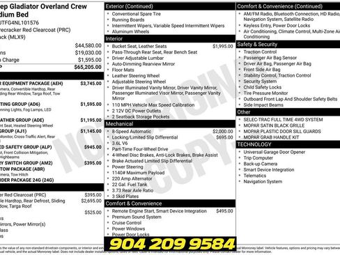 Used 2022 Jeep Gladiator Overland w/ Popular Equipment Package AWD/4WD image 2