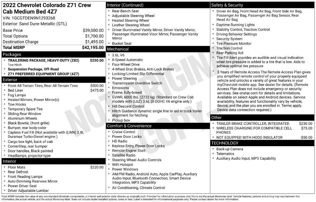 Used 2022 Chevrolet Colorado Z71 AWD/4WD image 34