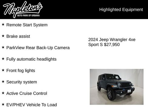 Used 2024 Jeep Wrangler Unlimited w/ Convenience Group AWD/4WD image 16