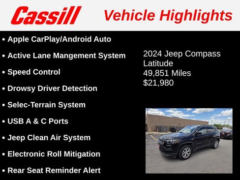 Used 2024 Jeep Compass Latitude AWD/4WD image 3