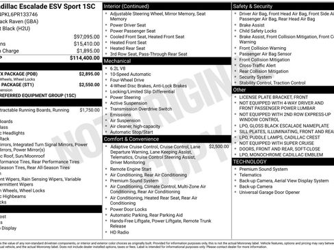 Used 2023 Cadillac Escalade ESV Sport w/ LPO, ONYX Package image 17