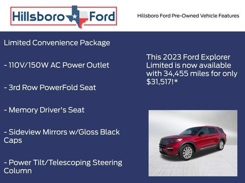 Certified 2023 Ford Explorer Limited w/ Limited Technology Package RWD image 6