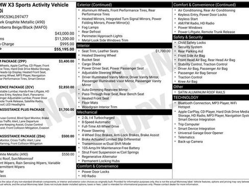 Used 2019 BMW X3 xDrive30i w/ Premium Package image 56