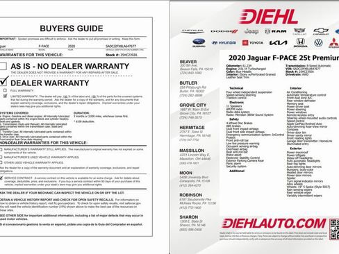 Used 2020 Jaguar F-PACE Premium image 41